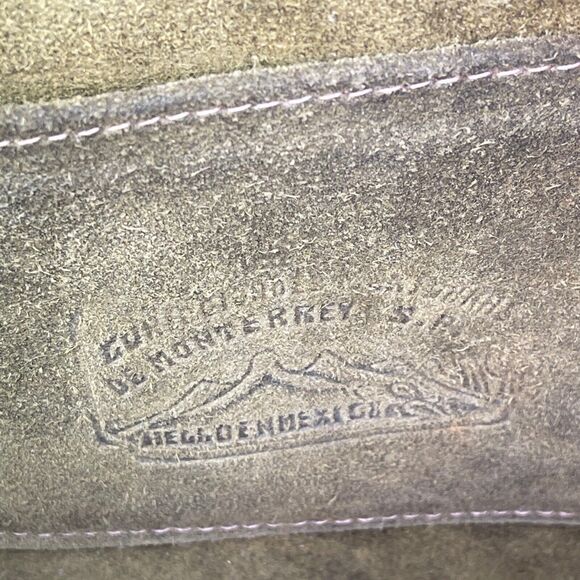 Vintage Brown Leather Hand Tooled Mexican Bag Purse with Duck Pond Scene - Picture 13 of 16